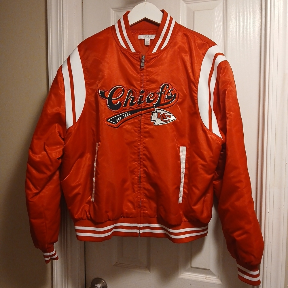 Wear By ERIN ANDREWS Red SATIN Bomber Jacket Similar Seen On TAYLOR SWIFT